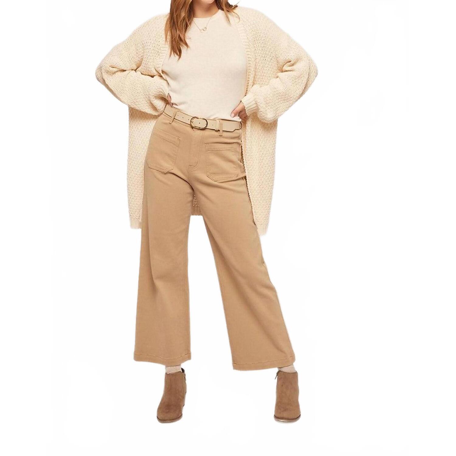 New Tea N Rose Chunky Long Oversized Cardigan In Oatmeal